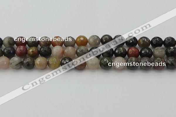 CFJ213 15.5 inches 10mm faceted round fancy jasper beads wholesale