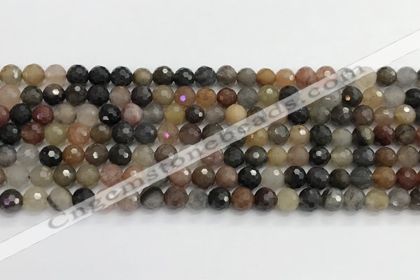 CFJ217 15.5 inches 6mm faceted round fancy jasper beads