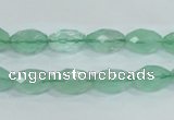 CFL102 15.5 inches 8*12mm faceted rice natural green fluorite beads