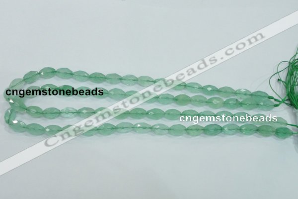 CFL102 15.5 inches 8*12mm faceted rice natural green fluorite beads