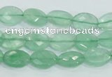 CFL103 15.5 inches 10*14mm faceted oval natural green fluorite beads