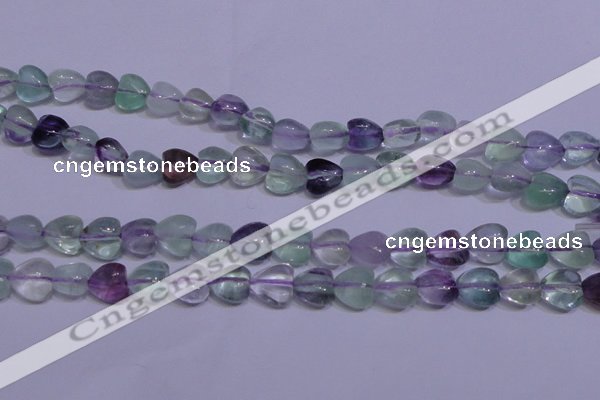 CFL1051 15 inches 8*8mm heart natural fluorite gemstone beads