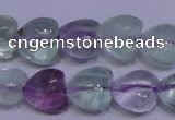 CFL1052 15 inches 10*10mm heart natural fluorite gemstone beads