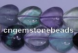 CFL1055 15 inches 16*16mm heart natural fluorite gemstone beads