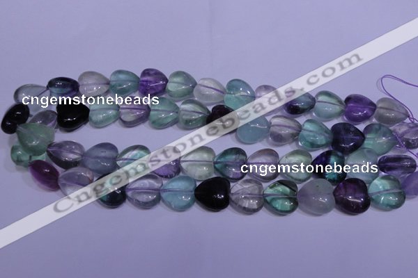 CFL1055 15 inches 16*16mm heart natural fluorite gemstone beads