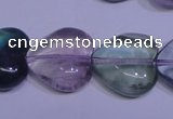 CFL1057 15 inches 20*20mm heart natural fluorite gemstone beads