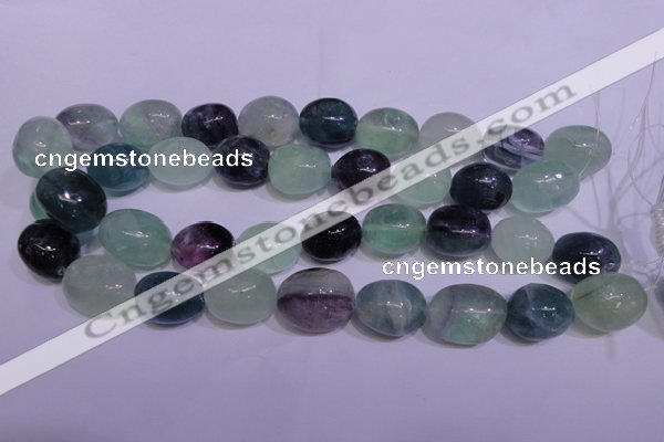 CFL1075 15 inches 18*22mm nuggets natural fluorite gemstone beads