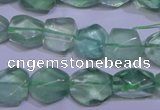 CFL1083 15 inches 10*13mm faceted nuggets green fluorite beads