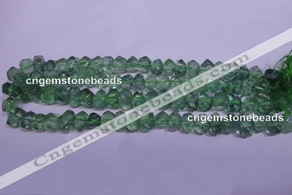 CFL1085 15 inches 9*12mm faceted nuggets green fluorite beads