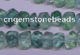 CFL1087 15 inches 8*12mm faceted nuggets blue fluorite beads