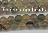 CFL1111 15.5 inches 6mm faceted round yellow fluorite gemstone beads