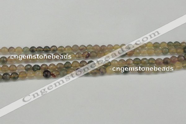 CFL1111 15.5 inches 6mm faceted round yellow fluorite gemstone beads