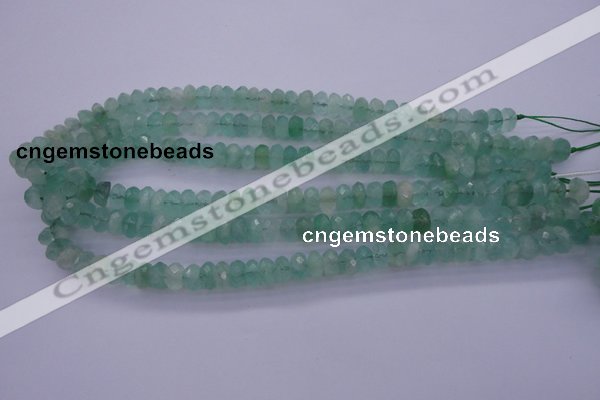 CFL112 15.5 inches 5*10mm faceted rondelle green fluorite beads