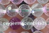 CFL1140 15.5 inches 6mm faceted round fluorite gemstone beads