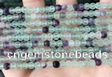 CFL1145 15.5 inches 4mm round matte fluorite beads wholesale