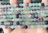 CFL1146 15.5 inches 6mm round matte fluorite beads wholesale