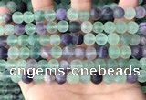 CFL1147 15.5 inches 8mm round matte fluorite beads wholesale
