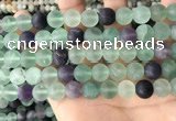 CFL1148 15.5 inches 10mm round matte fluorite beads wholesale