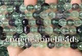 CLF1156 15.5 inches 8mm faceetd round fluorite gemstone beads