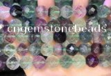 CLF1164 15.5 inches 12mm faceetd round fluorite gemstone beads