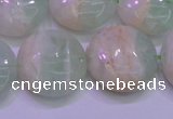 CFL1212 15.5 inches 18mm flat round green fluorite gemstone beads