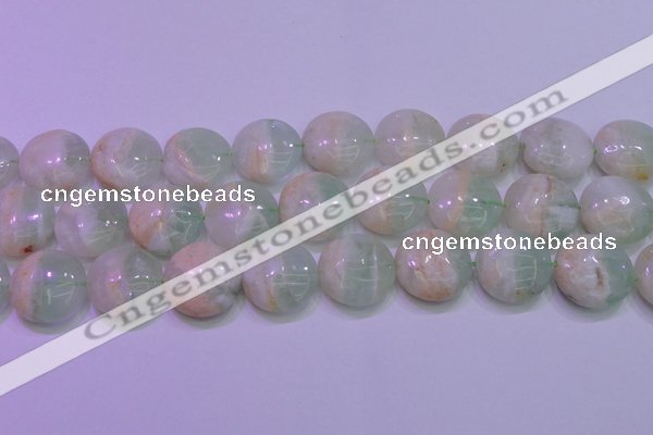 CFL1213 15.5 inches 20mm flat round green fluorite gemstone beads