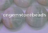 CFL1214 15.5 inches 25mm flat round green fluorite gemstone beads