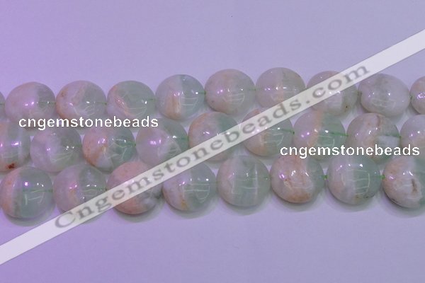 CFL1214 15.5 inches 25mm flat round green fluorite gemstone beads