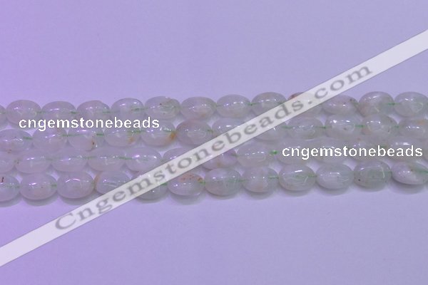 CFL1217 15.5 inches 10*14mm oval green fluorite gemstone beads