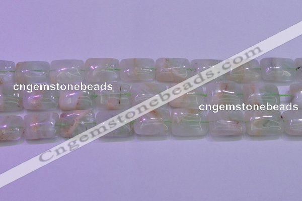 CFL1228 15.5 inches 18*25mm rectangle green fluorite gemstone beads