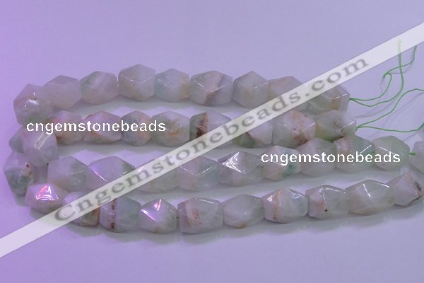 CFL1229 15.5 inches 13*18mm - 15*20mm faceted nuggets green fluorite beads