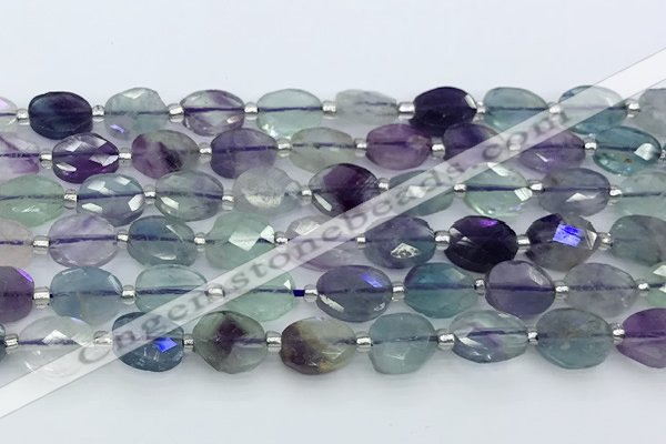 CFL1231 15.5 inches 8*10mm faceted oval fluorite beads