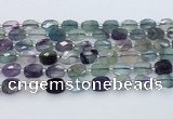 CFL1232 15.5 inches 8*10mm faceted rectangle fluorite beads