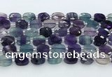 CFL1235 15.5 inches 8*10mm faceted rectangle fluorite beads