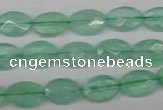 CFL124 15.5 inches 8*12mm faceted oval green fluorite beads