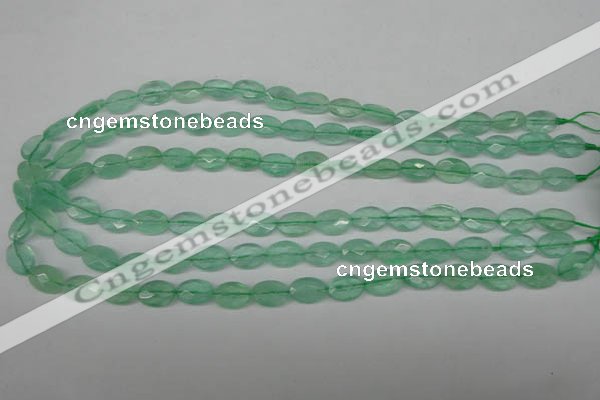 CFL124 15.5 inches 8*12mm faceted oval green fluorite beads