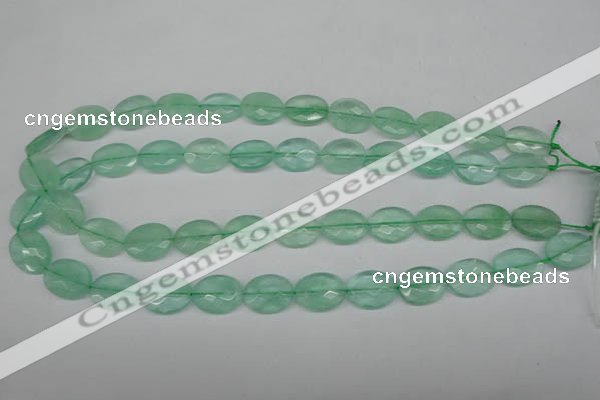 CFL125 15.5 inches 12*16mm faceted oval green fluorite beads