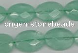 CFL127 15.5 inches 15*20mm faceted oval green fluorite beads