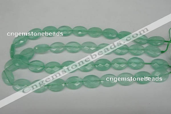 CFL127 15.5 inches 15*20mm faceted oval green fluorite beads