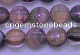 CFL1331 15.5 inches 10mm flat round purple fluorite gemstone beads