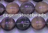 CFL1333 15.5 inches 14mm flat round purple fluorite gemstone beads