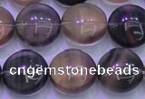 CFL1334 15.5 inches 15mm flat round purple fluorite gemstone beads