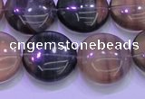 CFL1336 15.5 inches 18mm flat round purple fluorite gemstone beads