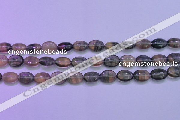 CFL1340 15.5 inches 10*14mm oval purple fluorite gemstone beads