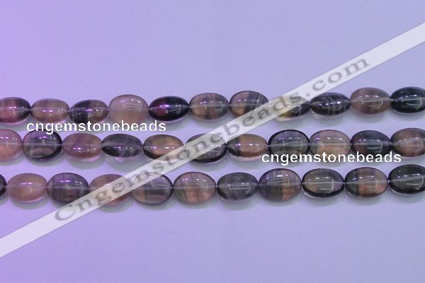 CFL1341 15.5 inches 12*16mm oval purple fluorite gemstone beads