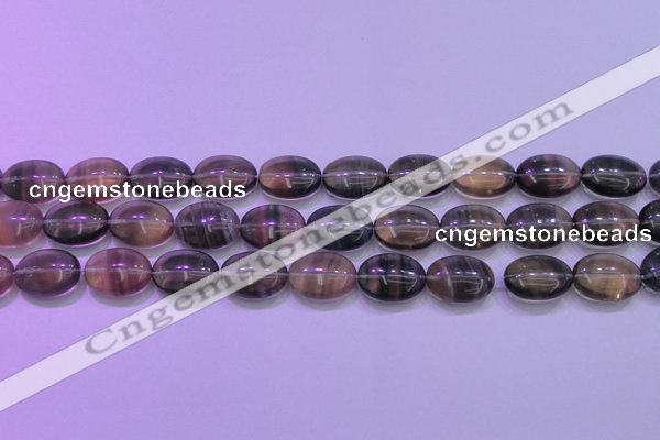 CFL1342 15.5 inches 13*18mm oval purple fluorite gemstone beads