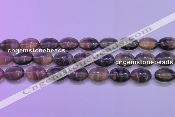 CFL1343 15.5 inches 15*20mm oval purple fluorite gemstone beads