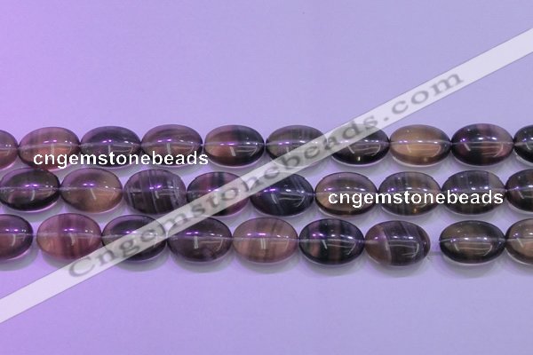 CFL1344 15.5 inches 18*25mm oval purple fluorite gemstone beads