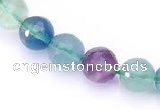 CFL14 16 inch A- grade 10mm faceted round natural fluorite beads