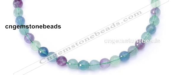CFL14 16 inch A- grade 10mm faceted round natural fluorite beads